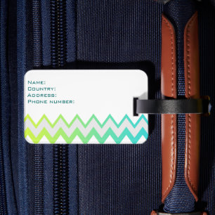 Zickzack Muster grün aquamarine aquombre elegant Gepäckanhänger