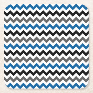 Zickzack Muster-Hintergrund-blaues Grau Rechteckiger Pappuntersetzer