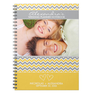Zickzack Muster-Hochzeits-Planer-Notizbuch (Gelb) Notizblock