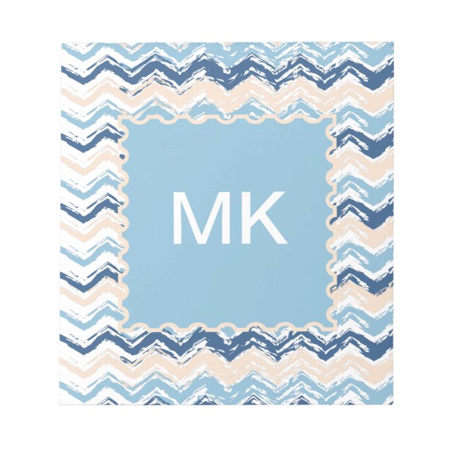 Zickzack Muster im Pazifischen Ozean Notizblock (Vorderseite)