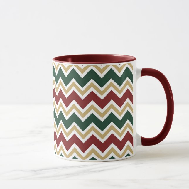 Zickzack Muster in den roten Grün Tasse (Rechts)