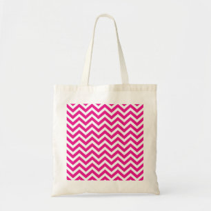 Zickzack Muster in Pink und Weiß Tragetasche