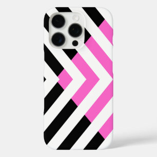 Zickzack Muster in Rosa und Schwarz iPhone 16 Pro Hülle