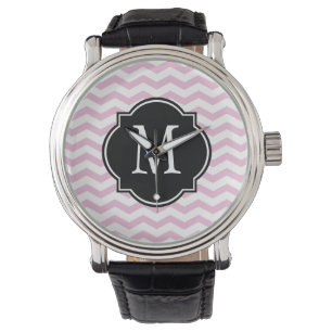 Zickzack Muster in Rosa und Weiß Armbanduhr