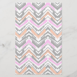 Zickzack Muster in Schwarz, Orange und Rosa Briefpapier