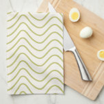 Zickzack Muster Lime Green auf Cream White Zigzag Geschirrtuch<br><div class="desc">Retro Zickzack - Lime Green on Cream White Zigzag Pattern - Herringbone</div>