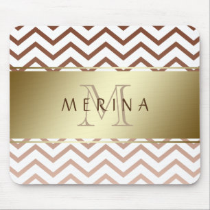 Zickzack Muster Monogram personalisieren Mousepad