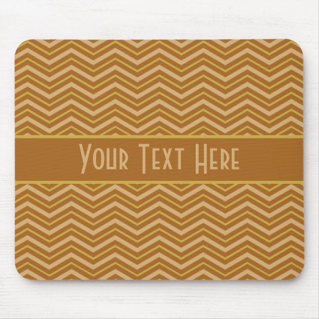 Zickzack Muster-Mousepad in Gelb und Braun Mousepad (Vorne)