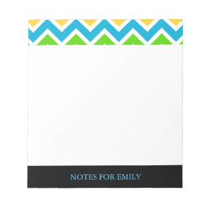 Zickzack Muster Personalisiert Memo Monogramm Notizblock