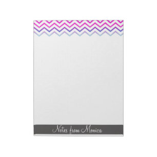 Zickzack Muster Rosa Personalisiertes Memo Monogra Notizblock