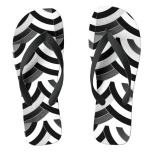 Zickzack Muster Schwarz-weißen ombre Zickzacks Flip Flops