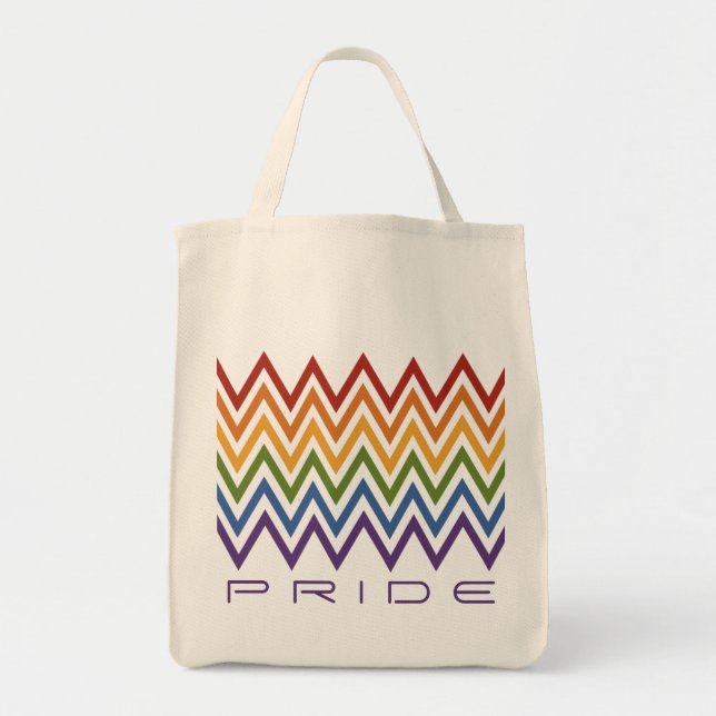 Zickzack Muster-Sondertaschen mit Regenbogen Tragetasche (Vorne)