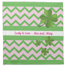 Zickzack Muster, St. Patrick, Kleeblatt Napkins
