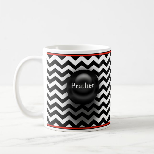 Zickzack Name-Schwarzweiss-Tasse Kaffeetasse (Links)
