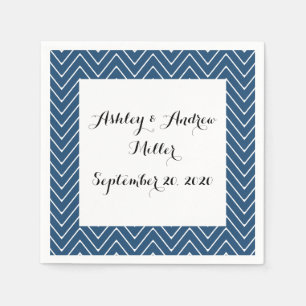 Zickzack Navy Blue Muster 2A Serviette