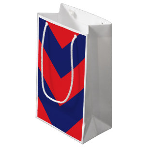 Zickzack Navy Blue & Red Typ/Größe Benutzerd Kleine Geschenktüte