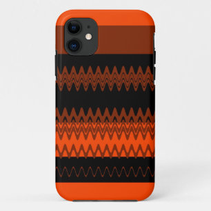 Zickzack Orange Black Zigzag Streifen Art Design Case-Mate iPhone Hülle
