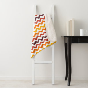 Zickzack Orange Fall Sherpadecke