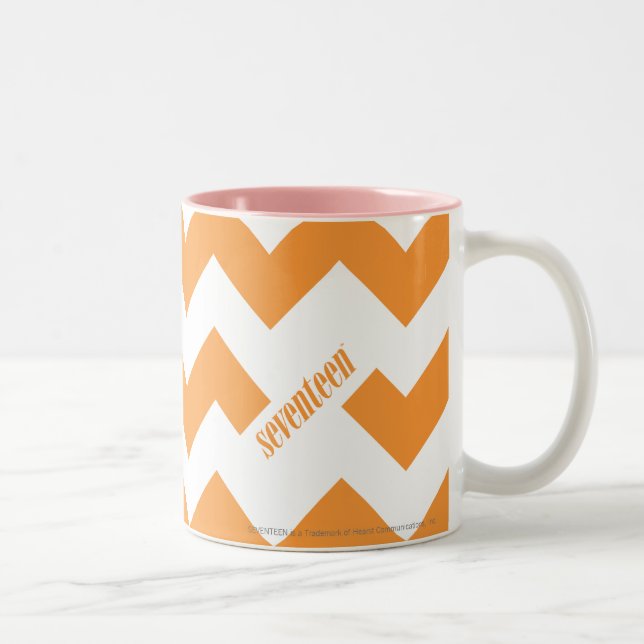 Zickzack-Orange Zweifarbige Tasse (Rechts)