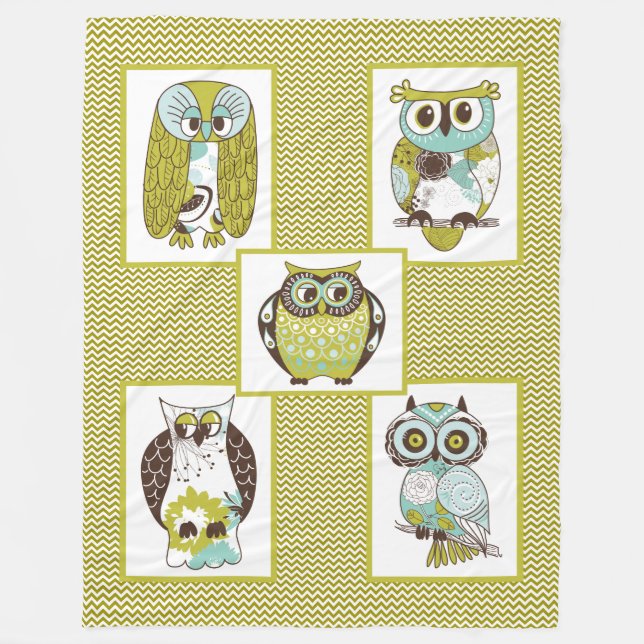Zickzack Owls Fleece Blanket (Vorderseite)