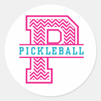 Zickzack P ist für Pickleball Runder Aufkleber