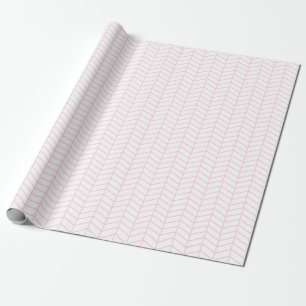 Zickzack Papier - hellrosa auf Weiß Geschenkpapier