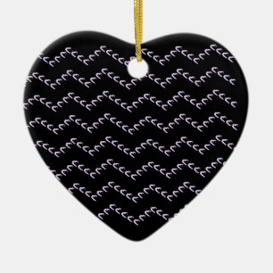 Zickzack Pastel Lila Hearts Nero Keramik Ornament