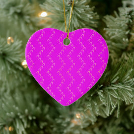 Zickzack Pastel Pink Hearts Fuchsia Ornament