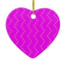 Zickzack Pastel Pink Hearts Fuchsia Ornament