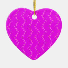 Zickzack Pastel Pink Hearts Fuchsia Ornament
