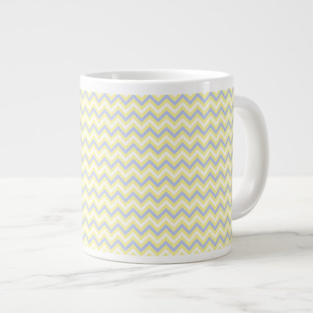 Zickzack Pastellmuster Jumbo-Tasse (Vorderseite Rechts)