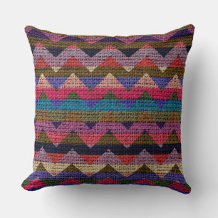 Zickzack Pattern Burlap Jute #2 Kissen