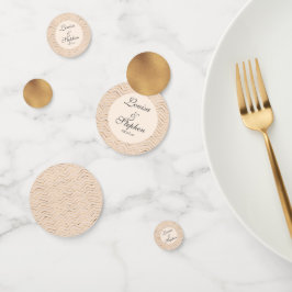 Zickzack Peach- und Gold-Muster Konfetti