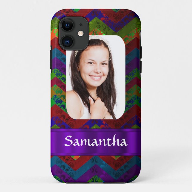 Zickzack personalisierte Fotovorlage Case-Mate iPhone Hülle (Rückseite)