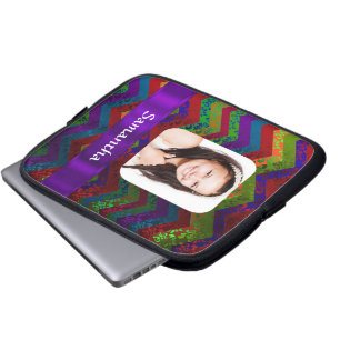 Zickzack personalisierte Fotovorlage Laptopschutzhülle