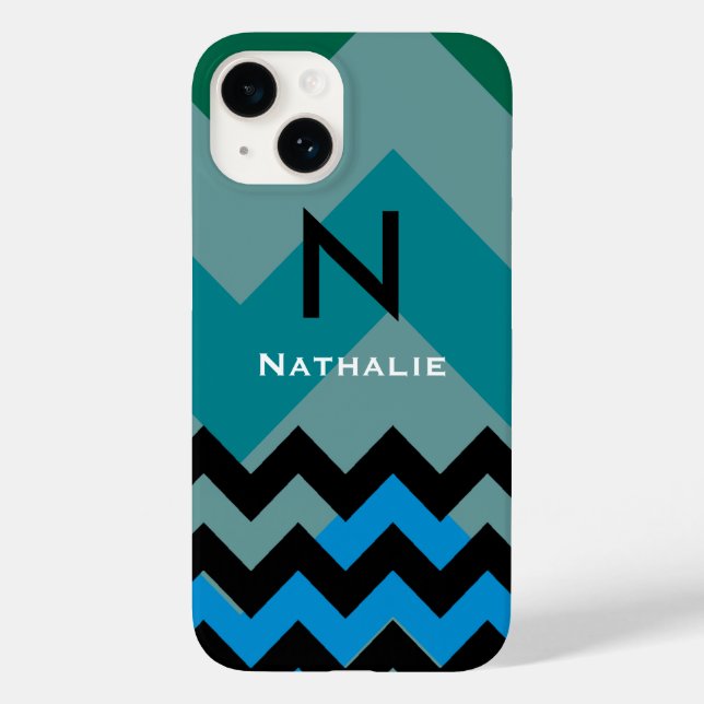 Zickzack personalisiertes modernes Case-Mate iPhone hülle (Rückseite)