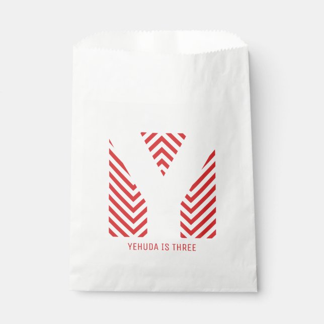 Zickzack Print Upsherin Gastgeschenk Bag Geschenktütchen (Vorderseite)