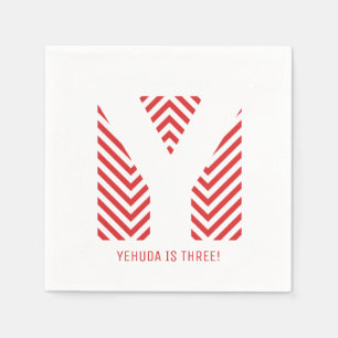 Zickzack Print Upsherin Party Napkin Serviette