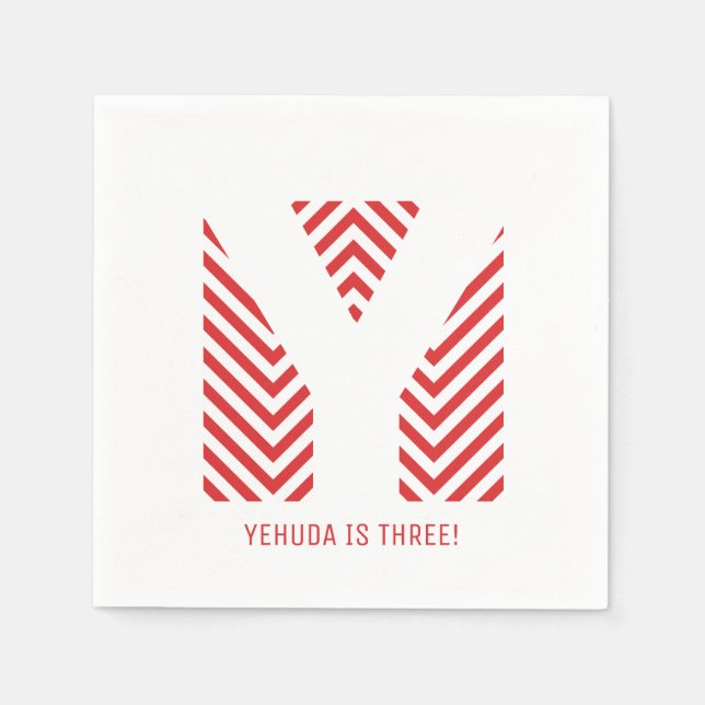 Zickzack Print Upsherin Party Napkin Serviette (Vorderseite)