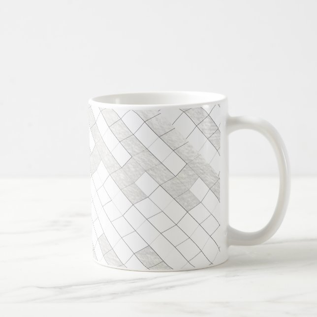 Zickzack Quadrate in grau... Tasse (Rechts)