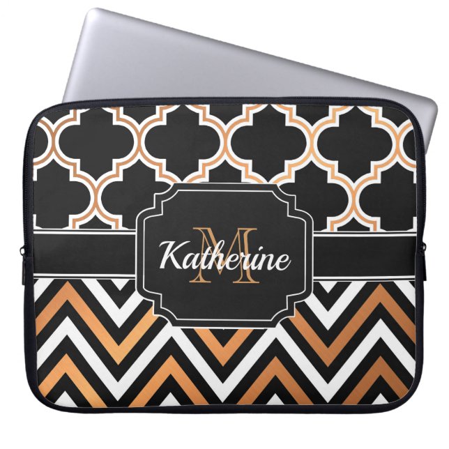 Zickzack & Quatrefolie Laptopschutzhülle (Vorderseite)