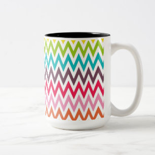 Zickzack Regenbogen Zweifarbige Tasse