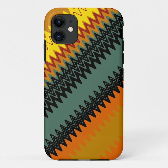 Zickzack Retro Zigzag Kunstgewerbe Case-Mate iPhone Hülle (Rückseite)
