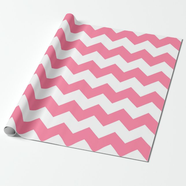 Zickzack rosa Muster Geschenkpapier (Ungerollt)