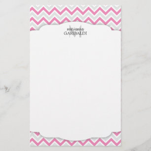 Zickzack rosa und modernes personalisiertes briefpapier