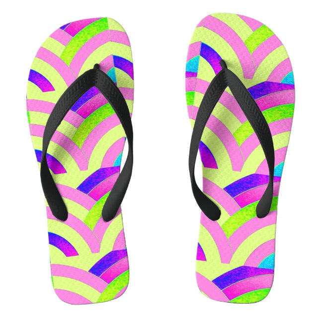 Zickzack, rosa Zackenbild Flip Flops (Fußbett)