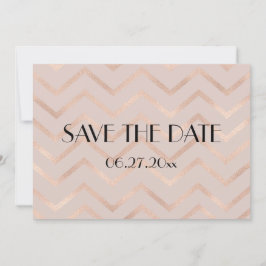 Zickzack Rose Gold Hochzeit Speichern Sie die Datu Save The Date