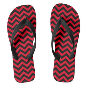 Zickzack rotes und schwarzes Muster Flip Flops