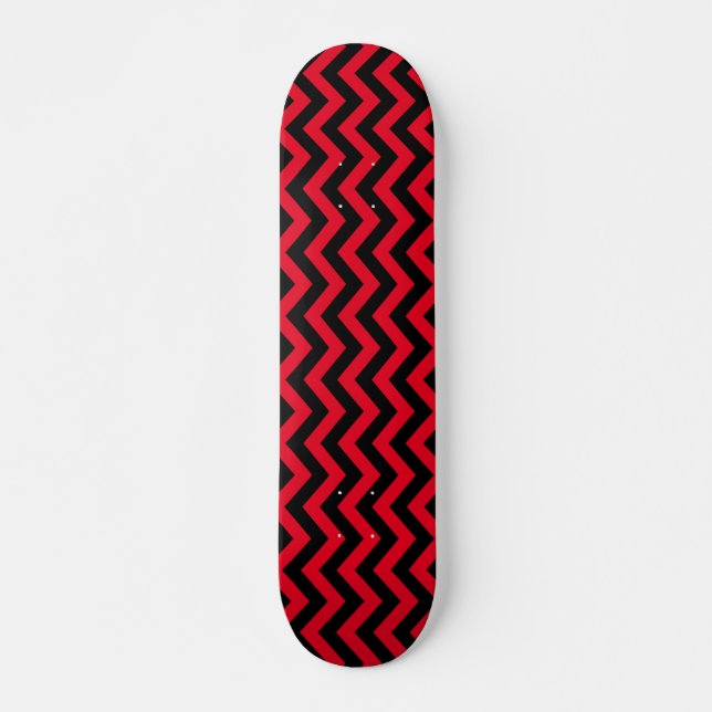 Zickzack rotes und schwarzes Muster Skateboard (Vorne)