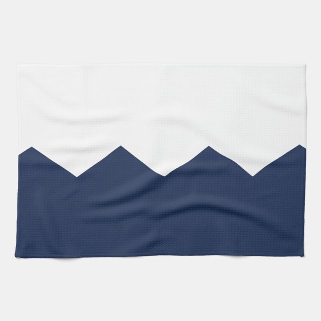 Zickzack Sahneteil der Marine Geschirrtuch (Horizontal)